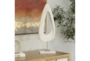 20 Inch White + Gold Modern Raindrop Sculpture On Stand - Room