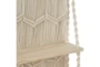25X49 White + Natural Macrame Wall Hanging With Shelves - Detail