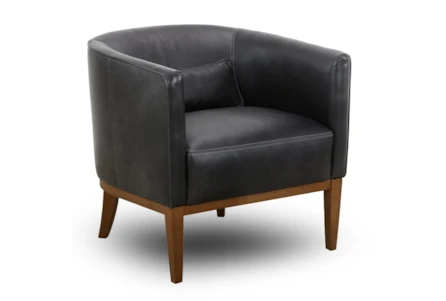 Marine Leather Barrel Accent Chair
