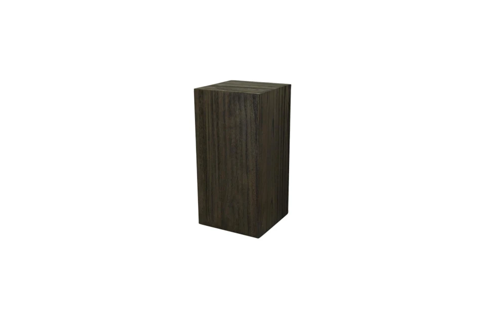 24 Inch Ebony Wood Veneer Decorative Pedestal