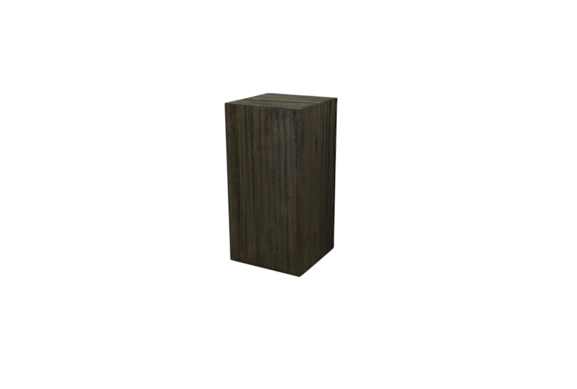 24 Inch Ebony Wood Veneer Decorative Pedestal - 360