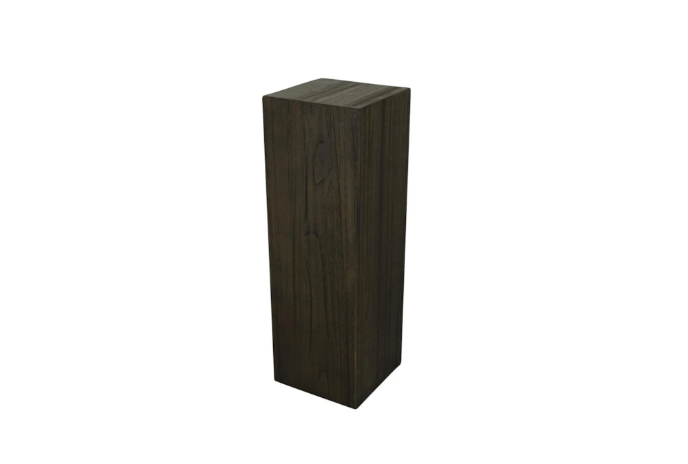 36 Inch Ebony Wood Veneer Decorative Pedestal