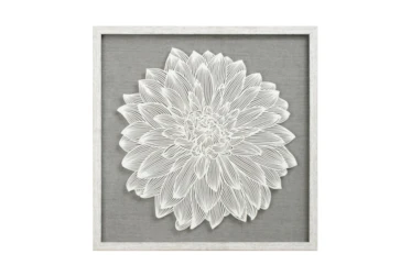 24X24 Flower Paper Art White