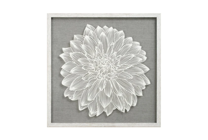 24X24 Flower Paper Art White - 360