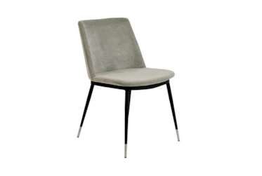 Eva Grey Velvet Chair With Silver Legs Set Of 2