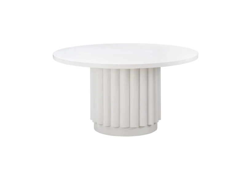 Ali 55" White Round Dining Table - 360