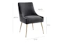 Trix Grey Velvet Dining Side Chair - Front