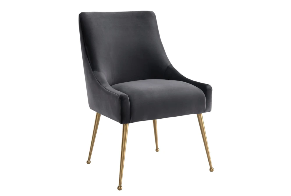 Trix Grey Velvet Dining Side Chair