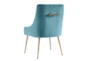 Trix Sea Blue Velvet Dining Side Chair - Back