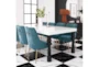 Trix Sea Blue Velvet Dining Side Chair - Room