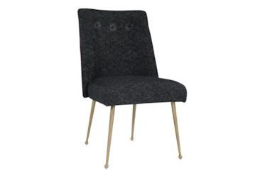 Bati Black Textured Linen Dining Chair