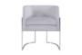 Elle Grey Velvet Dining Chair With Silver Leg - Front