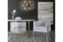Elle Grey Velvet Dining Chair With Silver Leg - Room