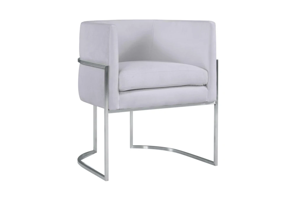 Elle Grey Velvet Dining Chair With Silver Leg