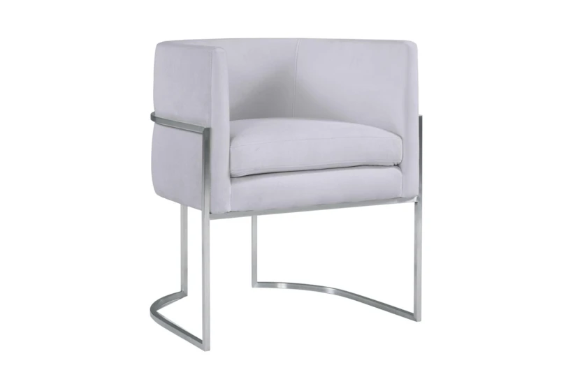 Elle Grey Velvet Dining Chair With Silver Leg - 360