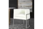Elle Cream Velvet Dining Chair With Silver Leg - Side