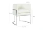 Elle Cream Velvet Dining Chair With Silver Leg - Side