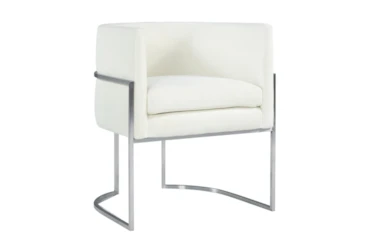 Elle Cream Velvet Dining Chair With Silver Leg