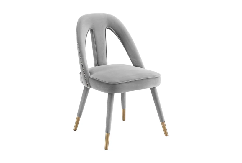 Terra Light Grey Velvet Dining Chair - 360