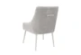 Trix Pleated Light Grey Velvet Dining Side Chair With Silver Legs - Back