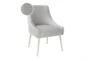 Trix Pleated Light Grey Velvet Dining Side Chair With Silver Legs - Material