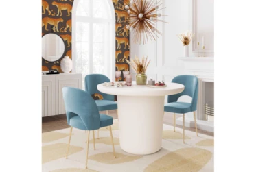 Shirley Sea Blue Velvet Dining Chair