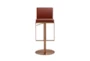 Saddle Brown And Rose Gold Adjustable Stool - Front