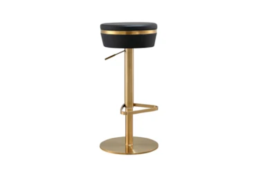 Black And Gold Backless Adjustable Stool
