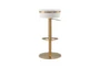 White And Gold Backless Adjustable Stool - Back