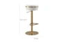 White And Gold Backless Adjustable Stool - Detail