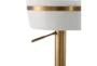 White And Gold Backless Adjustable Stool - Detail