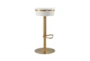 White And Gold Backless Adjustable Stool - Side