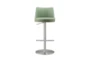 Meagan Sea Foam Green And Silver Adjustable Stool - Front