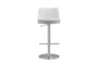Reagan White And Silver Adjustable Stool - Front