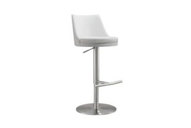 Meagan White And Silver Adjustable Stool