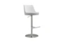 Reagan White And Silver Adjustable Stool - Signature