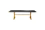 Adeline Black Lacquer 95" Dining Table - Front