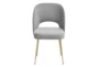 Shirley Light Grey Velvet Dining Chair - Front