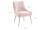 Trix Blush Velvet Dining Side Chair - Front