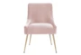 Trix Blush Velvet Dining Side Chair - Front