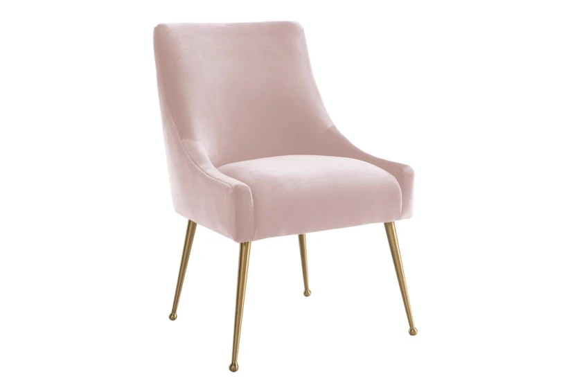 Trix Blush Velvet Dining Side Chair - 360