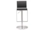 Amal Grey Stainless Steel Adjustable Barstool - Front