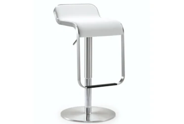 Polin White Stainless Steel Adjustable Barstool