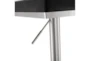 Barry Black Faux Leather Stainless Steel Adjustable Barstool - Detail