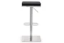 Barry Black Faux Leather Stainless Steel Adjustable Barstool - Front