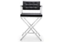 Director Black Stainless Steel Counter Stool - Front