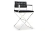 Director Black Stainless Steel Counter Stool - Signature