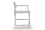 Director White Stainless Steel Counter Stool - Side