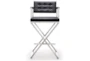 Director Black Stainless Steel Barstool - Front