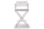 Director White Stainless Steel Barstool - Front